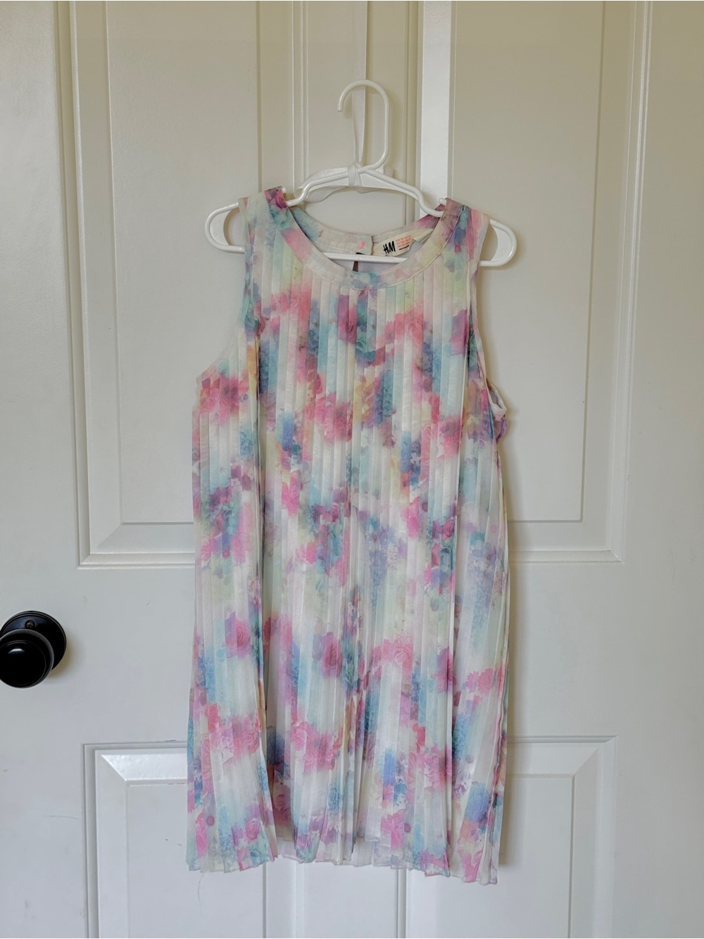 H&M Girls' Pastel Floral-Cloud Sleeveless Dress